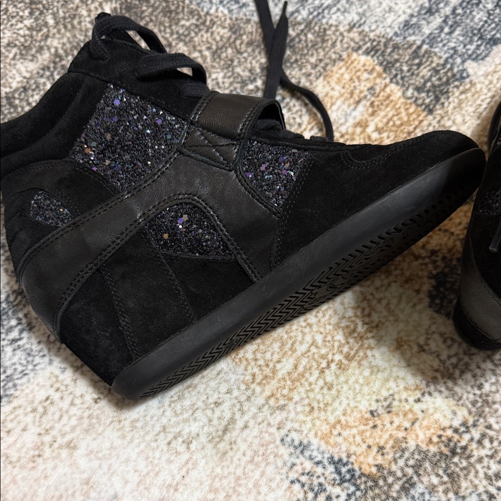 Ash Bowie Black High-Top Women's Wedge Sneakers - Picture 5 of 6